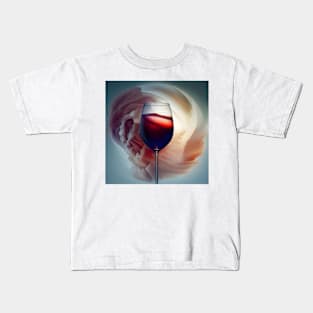 Wineglass Mirage A Surreal Blend of Grapes and Sand Kids T-Shirt